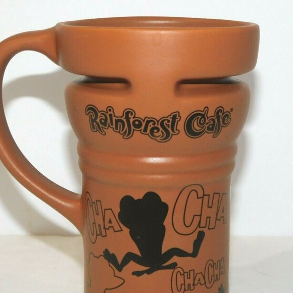 Rainforest Cafe Terracotta Brown Cha Cha Tree Frog Tall Travel Mug with Lid - Picture 6 of 10